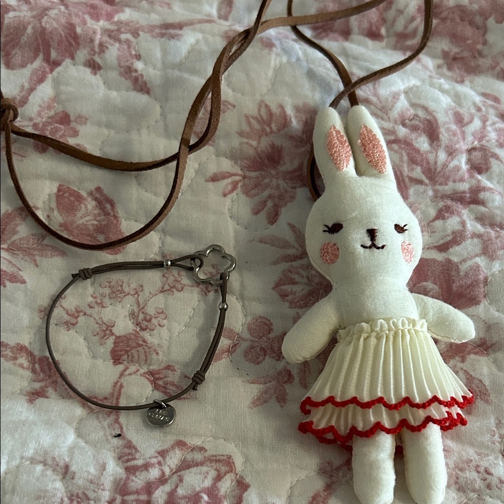 Little Girl Bunny Necklace Plus Bracelet